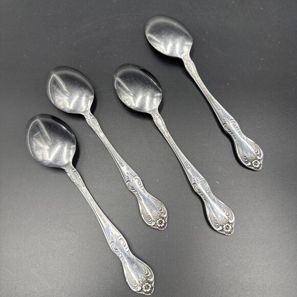Easterling Valhalla Teaspoon Spoon Stainless Vintage Japan Set of 4 1950s - Picture 2 of 5